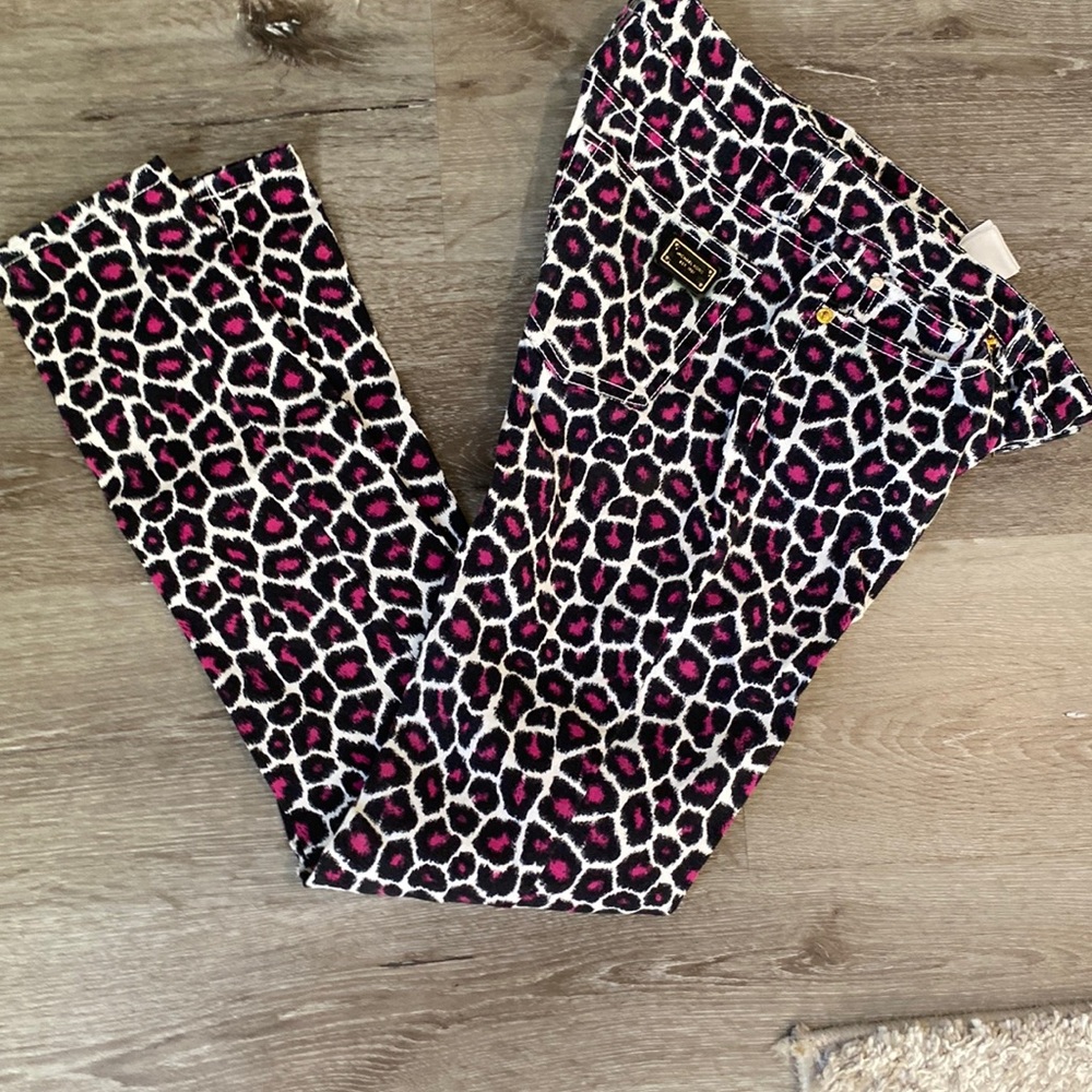 Michael Kors women’s size 4 skinny jeans leopard pink black and white print